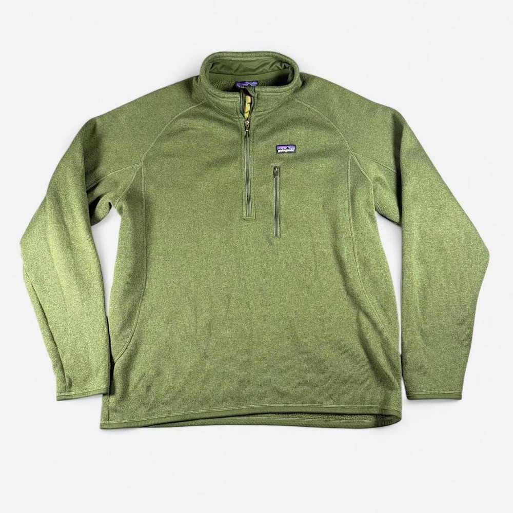 Patagonia Industrial Green Better Sweater 1/4 Zip Fleece Pullover Size XL Mens
